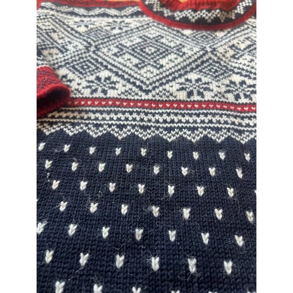 Vintage Dale of Norway Sweater Womans One Size Wool Red White Pull Over Winter - Picture 3 of 11